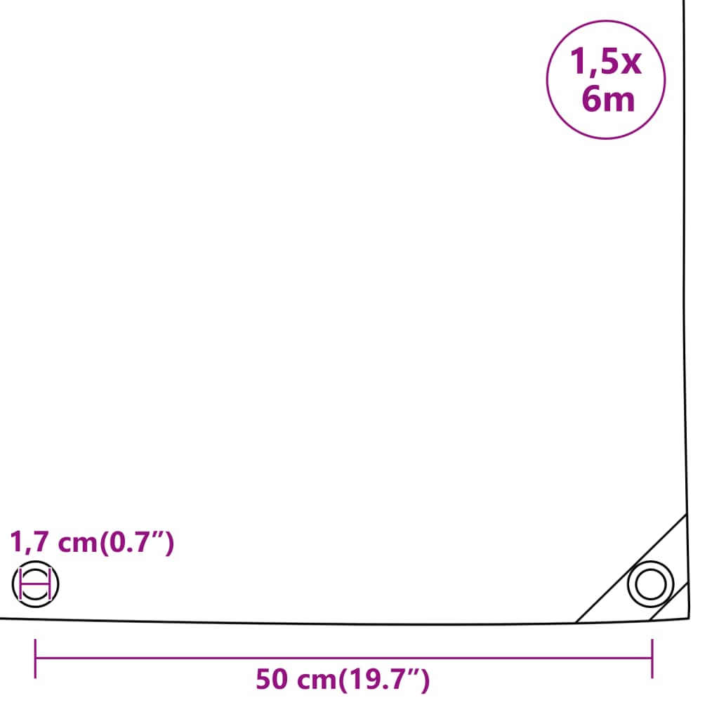 vidaXL Tarpaulin Anthracite 1.5x6 m 650 g/m²