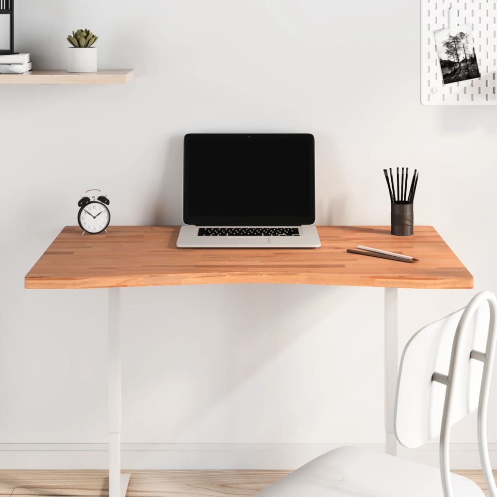 vidaXL Desk Top 100x(55-60)x2.5 cm Solid Wood Beech