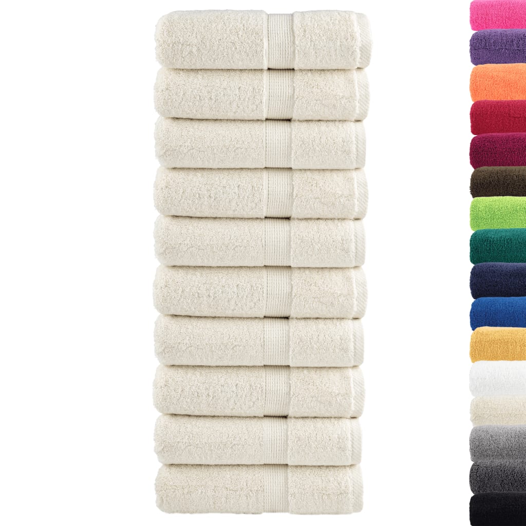 vidaXL Premium Guest Towels SOLUND 10 pcs Cream 30x50 cm 600 gsm