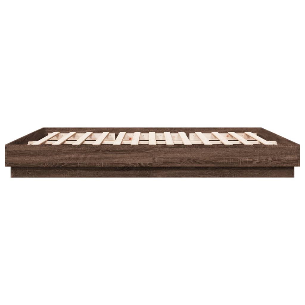 vidaXL Bed Frame without Mattress Brown Oak 180x200 cm Super King