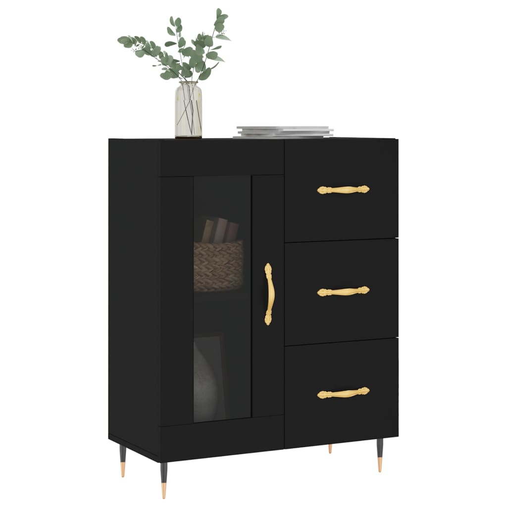 vidaXL Sideboard Black 69.5x34x90 cm Engineered Wood