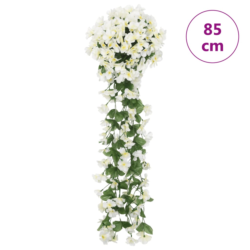 vidaXL Christmas Flower Garlands 3 pcs White 85 cm