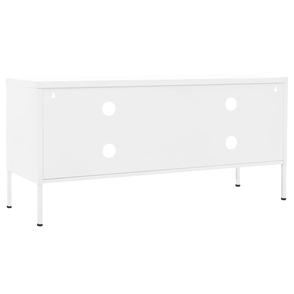 vidaXL TV Cabinet White 105x35x50 cm Steel