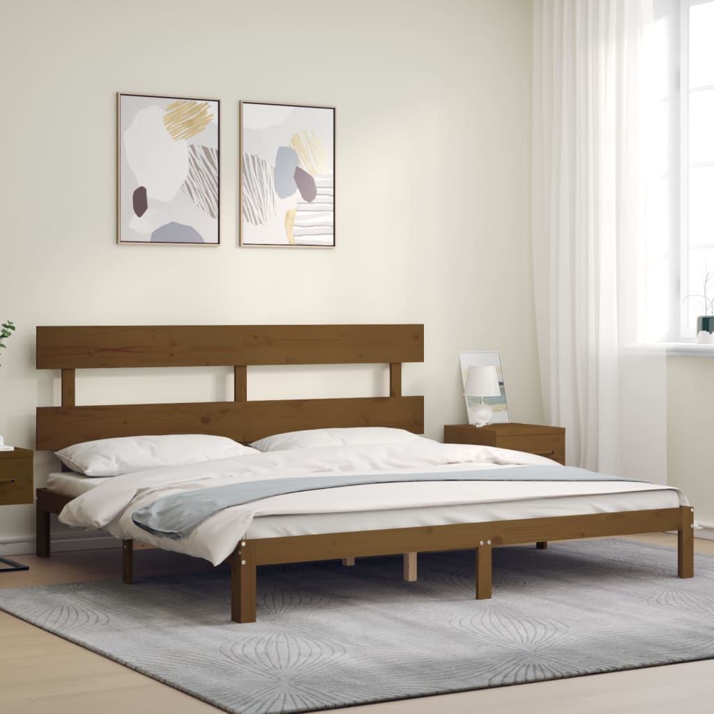 vidaXL Bed Frame without Mattress Honey Brown 200x200 cm Solid Wood Pine