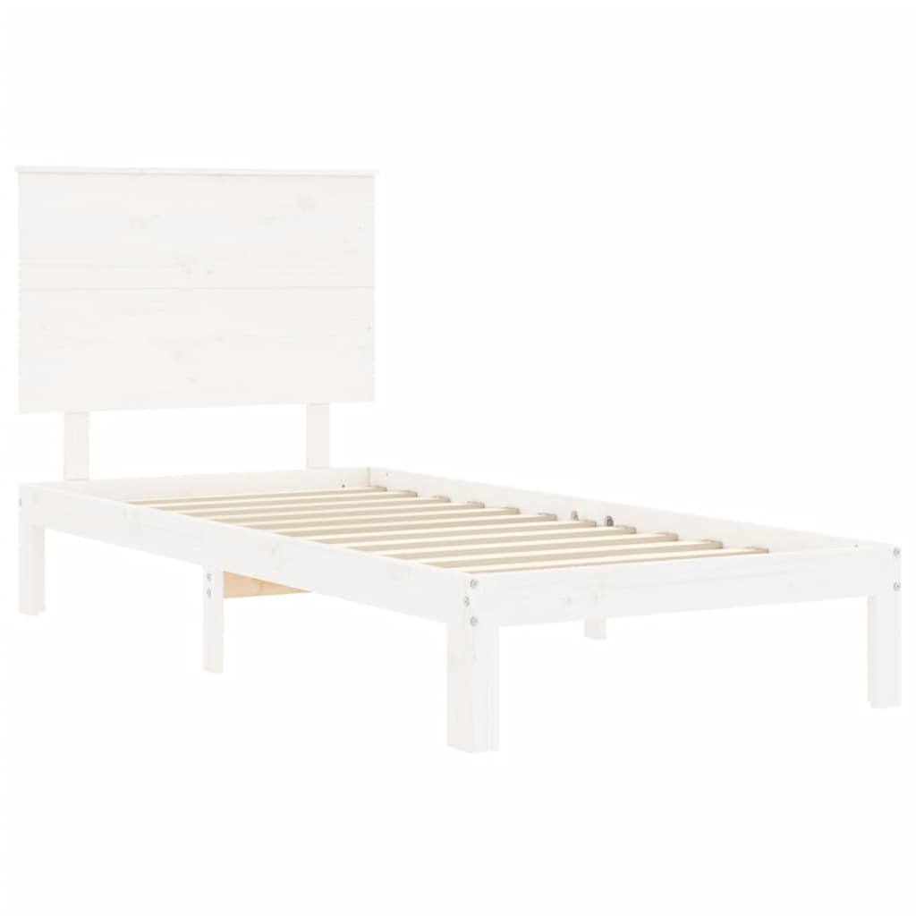 vidaXL Bed Frame without Mattress White 100x200 cm Solid Wood Pine