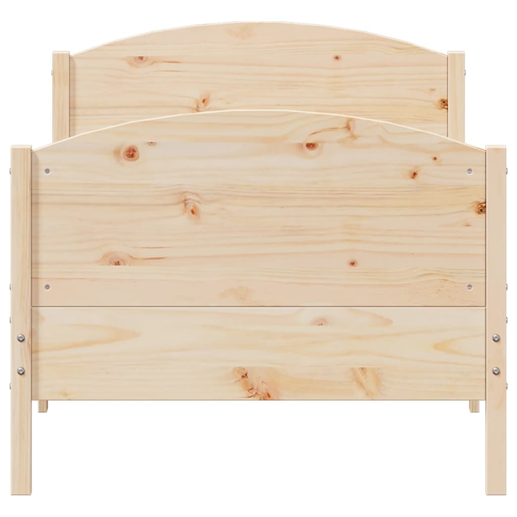 vidaXL Bed Frame without Mattress 75x190 cm Small Single Solid Wood Pine