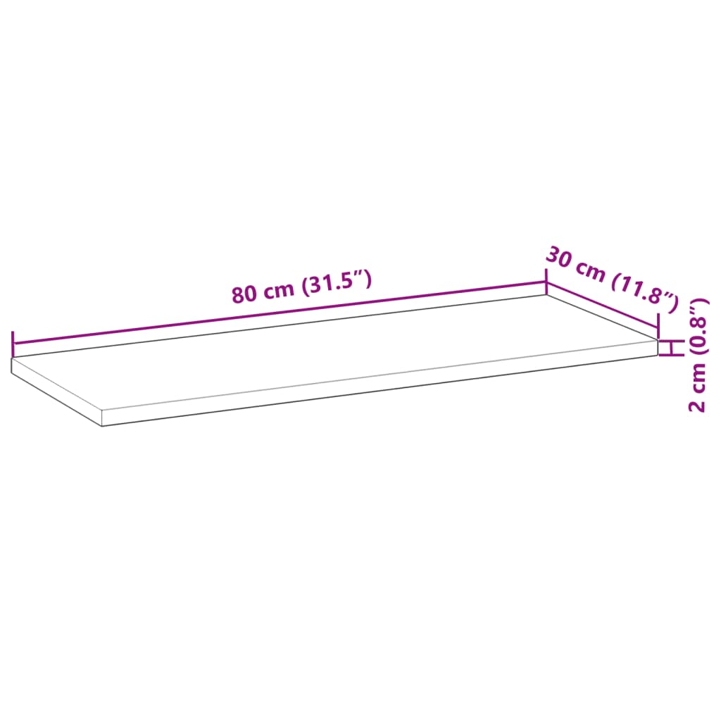 vidaXL Floating Shelves 2 pcs 80x30x2 cm Untreated Solid Wood Acacia