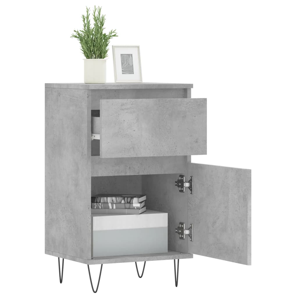 vidaXL Sideboards 2 pcs Concrete Grey 40x35x70 cm Engineered Wood