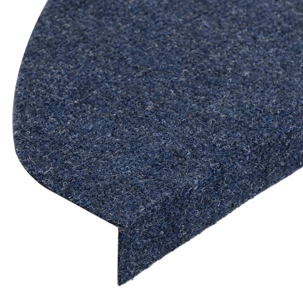 vidaXL Stair Mats Self-adhesive 15 pcs 65x22.5x3.5 cm Blue