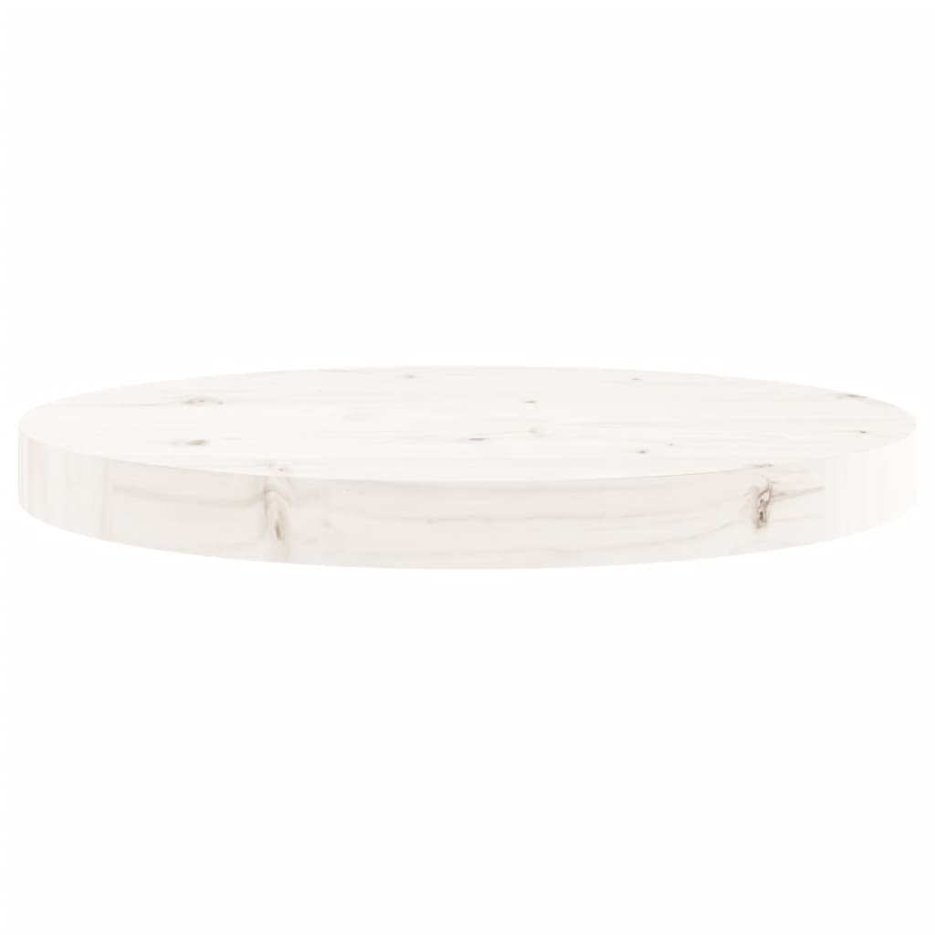 vidaXL Table Top Round White Ø40x3 cm Solid Wood Pine