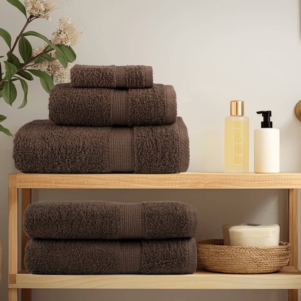 vidaXL Premium Hand Towels SOLUND 10pcs Brown 50x100cm 600gsm