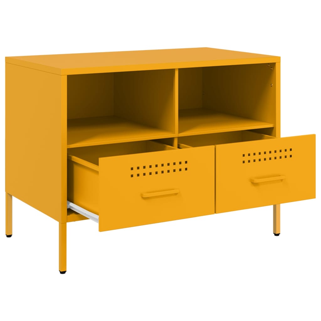 vidaXL TV Cabinet Mustard Yellow 68x39x50.5 cm Steel