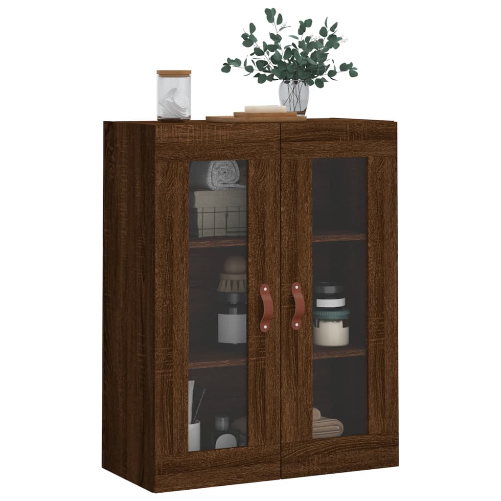 vidaXL Wall Mounted Cabinet Brown Oak 69.5x34x90 cm