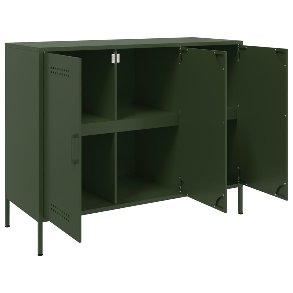 vidaXL Sideboard Olive Green 100.5x39x79 cm Steel