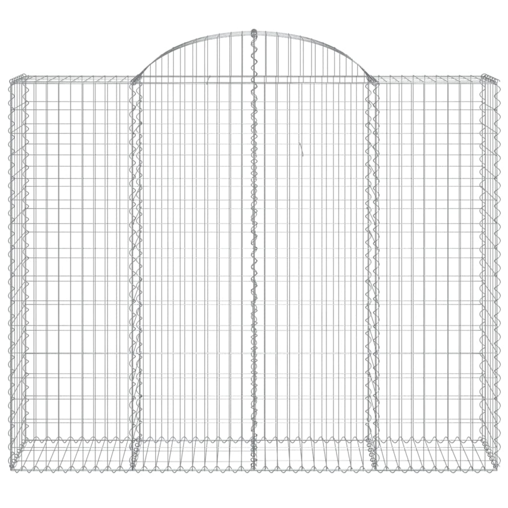 vidaXL Arched Gabion Baskets 4 pcs 200x50x160/180 cm Galvanised Iron