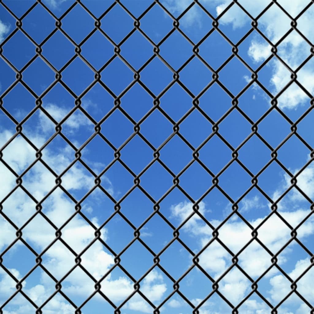 vidaXL Chain Link Fence Steel 15x0.8 m Grey