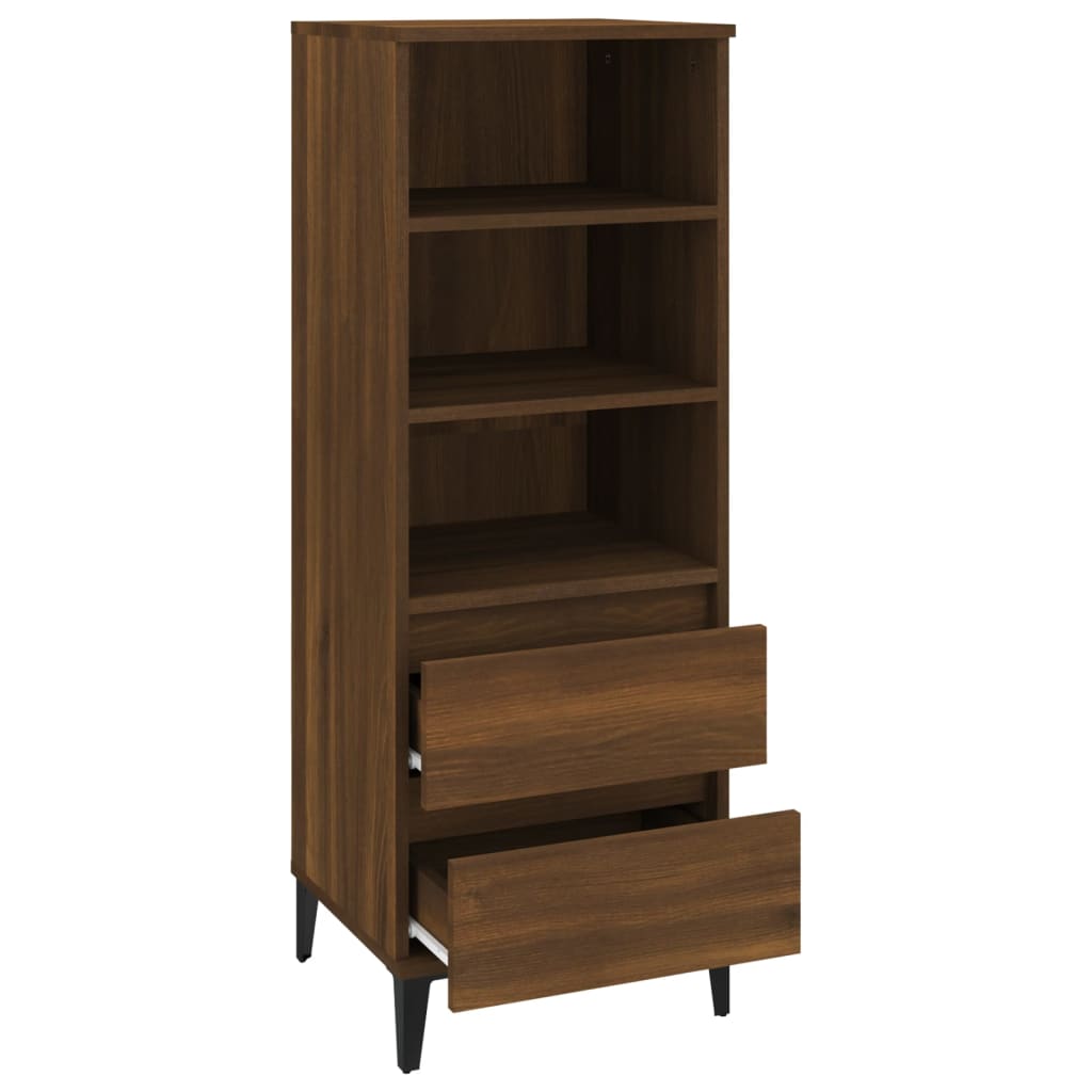 vidaXL Highboard Brown Oak 40x36x110 cm Engineered Wood