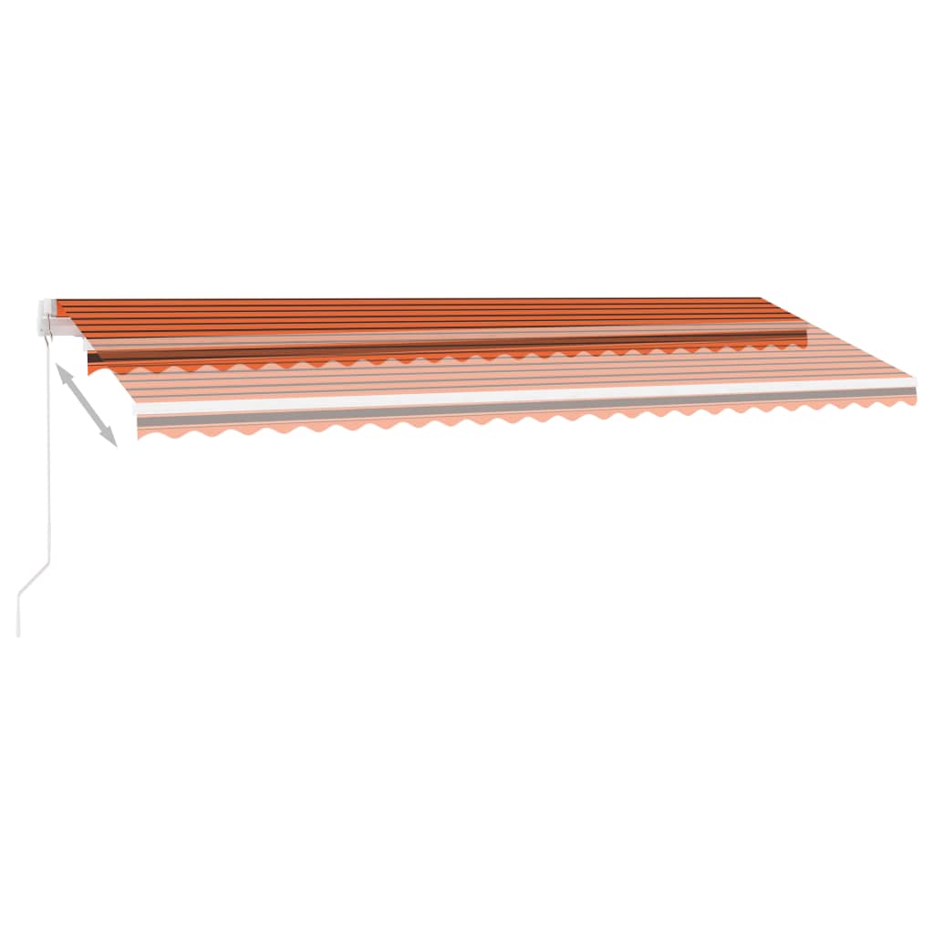 vidaXL Freestanding Manual Retractable Awning 500x300 cm Orange/Brown