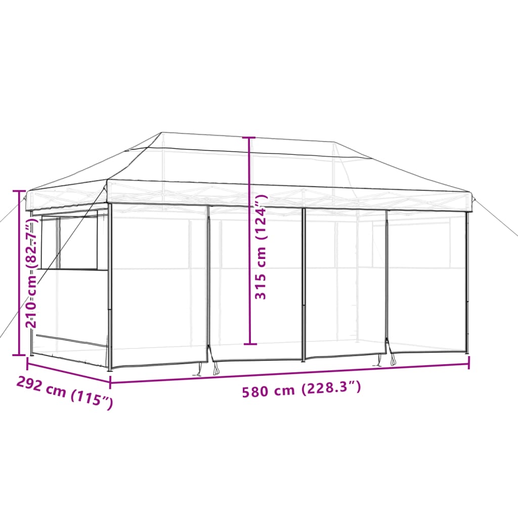 vidaXL Foldable Party Tent Pop-Up with 4 Sidewalls Green