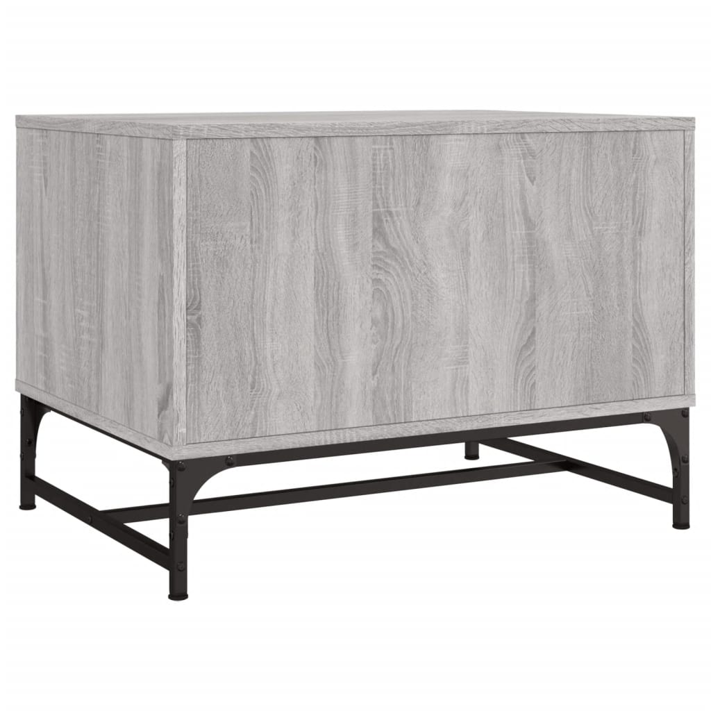 vidaXL Coffee Table with Glass Doors Grey Sonoma 68.5x50x50 cm