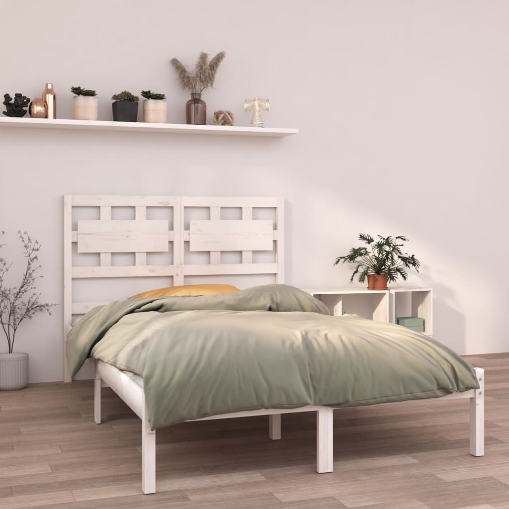 vidaXL Bed Frame without Mattress White 135x190 cm Double Solid Wood