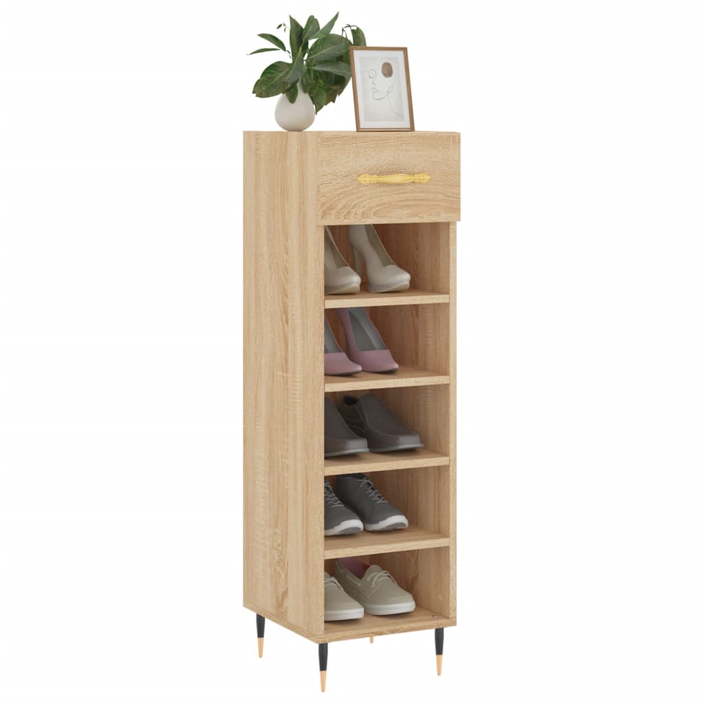 vidaXL Shoe Cabinet Sonoma Oak 30x35x105 cm Engineered Wood