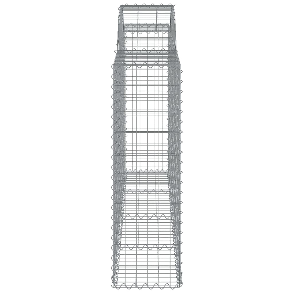 vidaXL Arched Gabion Baskets 11 pcs 200x30x100/120 cm Galvanised Iron