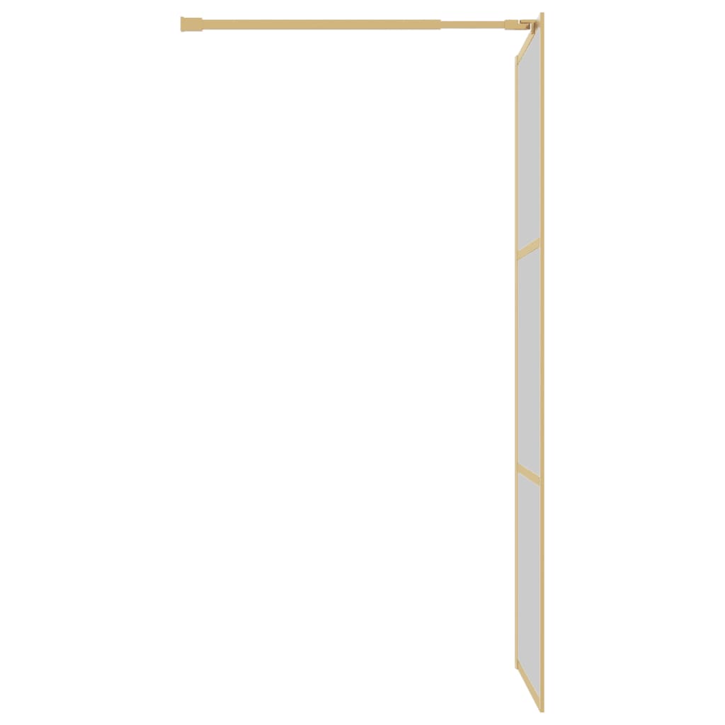 vidaXL Walk-in Shower Wall with Clear ESG Glass Gold 80x195 cm