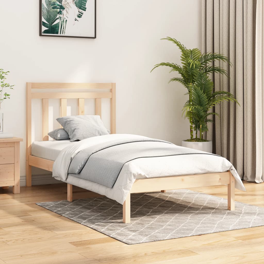 vidaXL Bed Frame without Mattress 90x190 cm Single Solid Wood