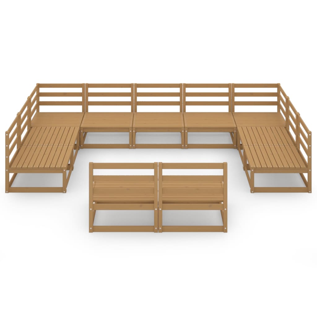 vidaXL 11 Piece Garden Lounge Set Solid Pinewood