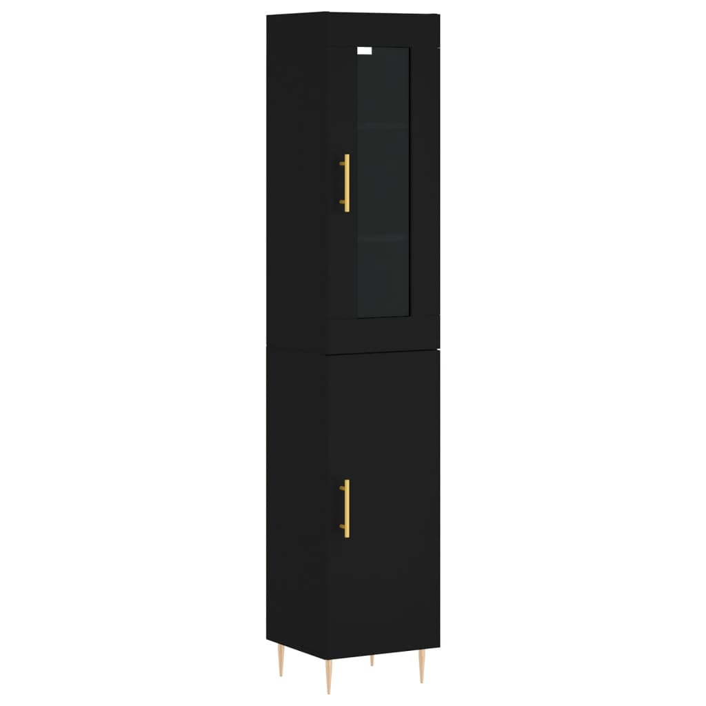 vidaXL Highboard Black 34.5x34x180 cm Engineered Wood