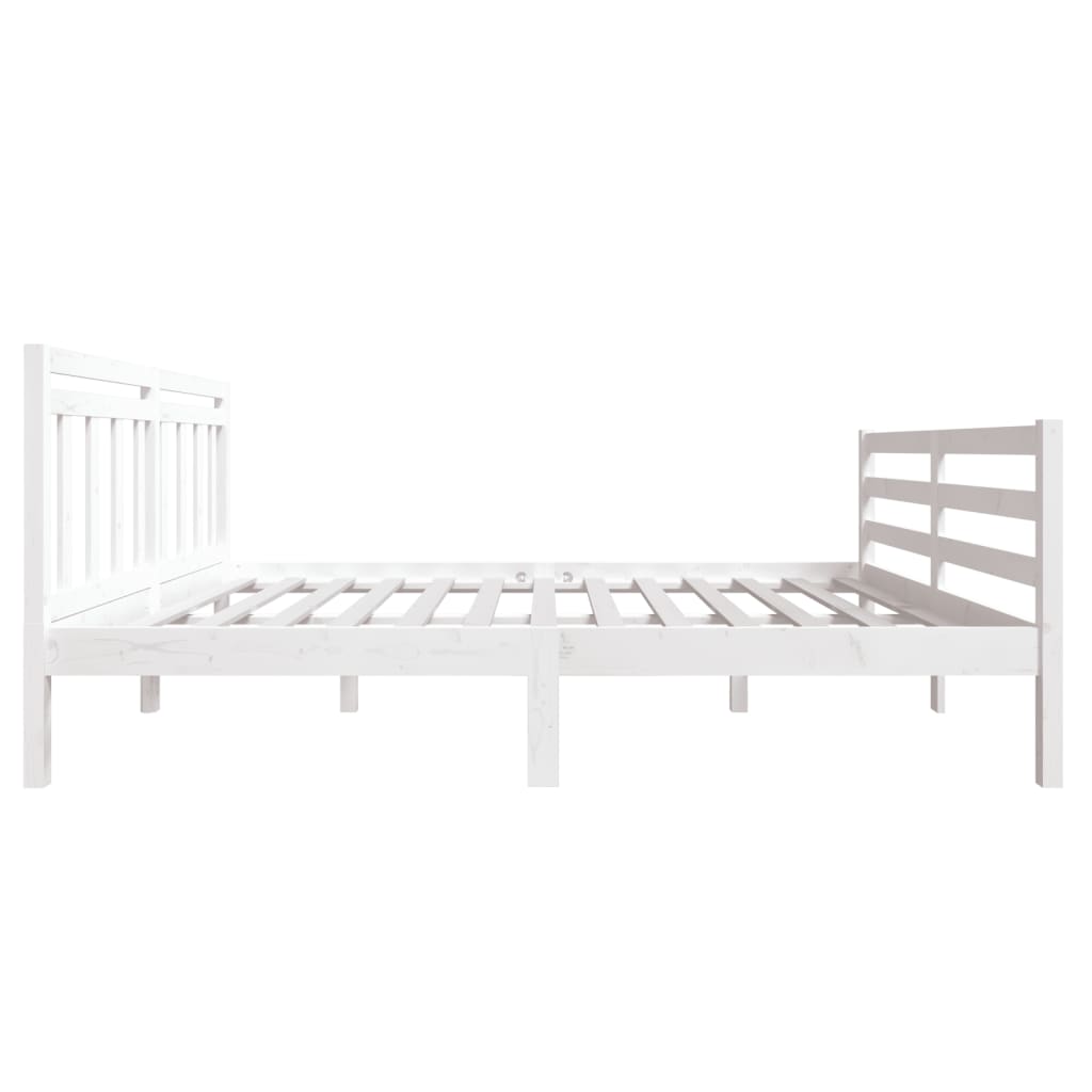 vidaXL Bed Frame without Mattress White Small Double Solid Wood