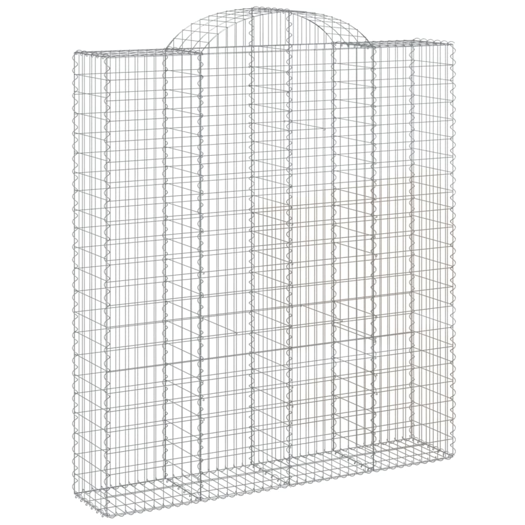 vidaXL Arched Gabion Baskets 11 pcs 200x50x220/240 cm Galvanised Iron