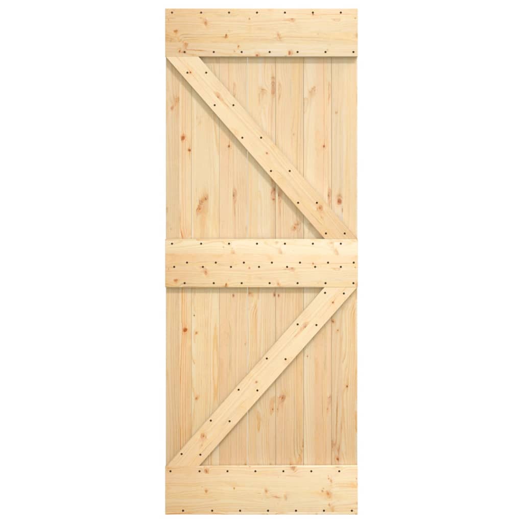 vidaXL Sliding Door with Hardware Set 85x210 cm Solid Wood Pine