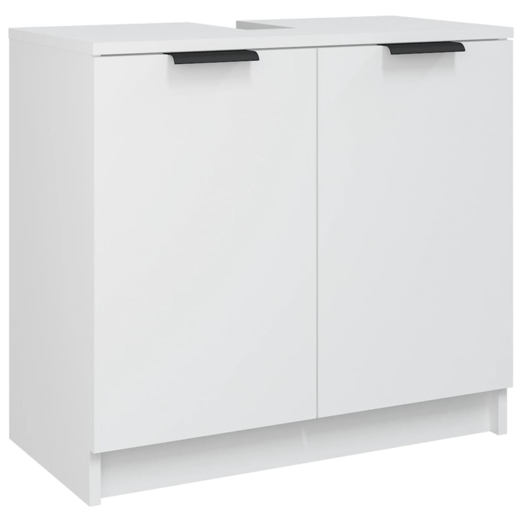 vidaXL 3 Piece Bathroom Cabinet Set White Engineered Wood