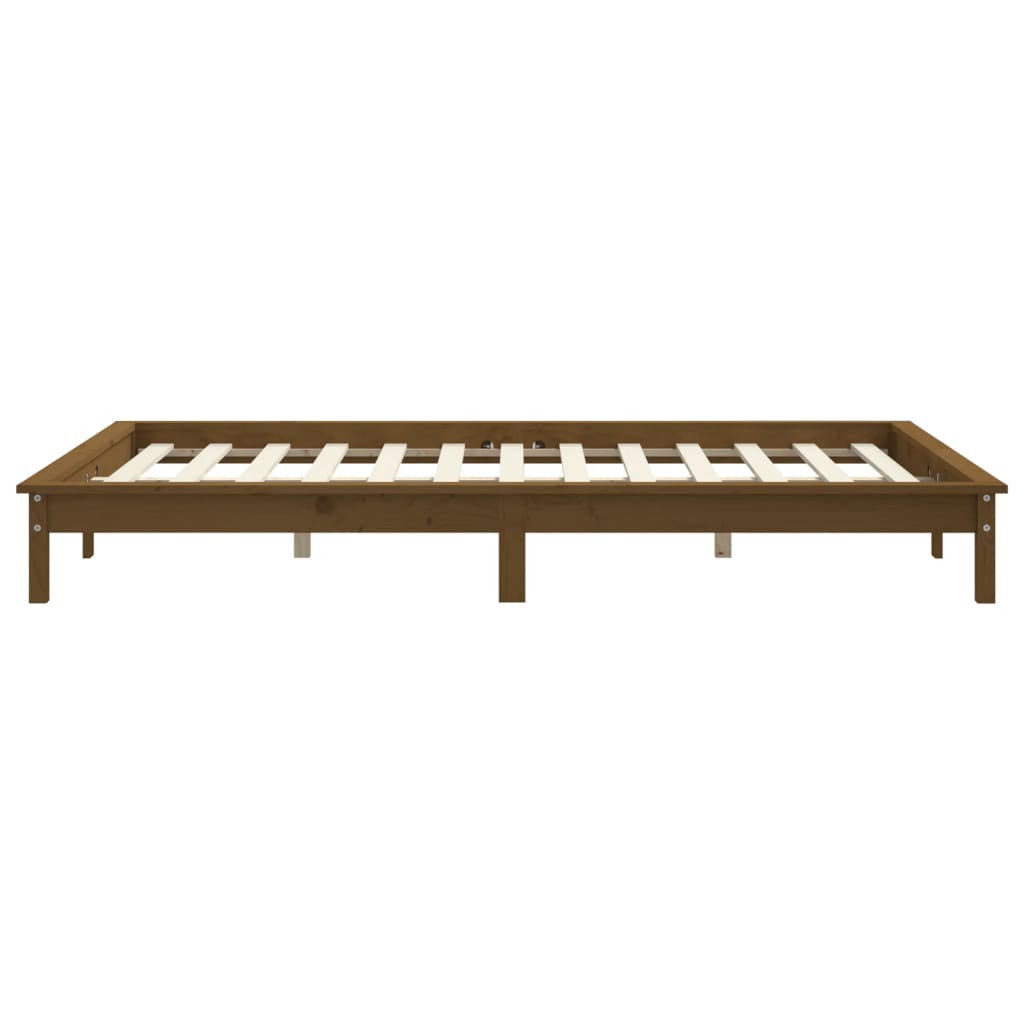 vidaXL Bed Frame without Mattress Honey Brown Super King Size Solid Wood