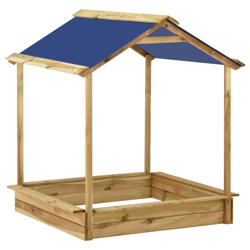 vidaXL Outdoor Playhouse with Sandpit 128x120x145 cm Pinewood