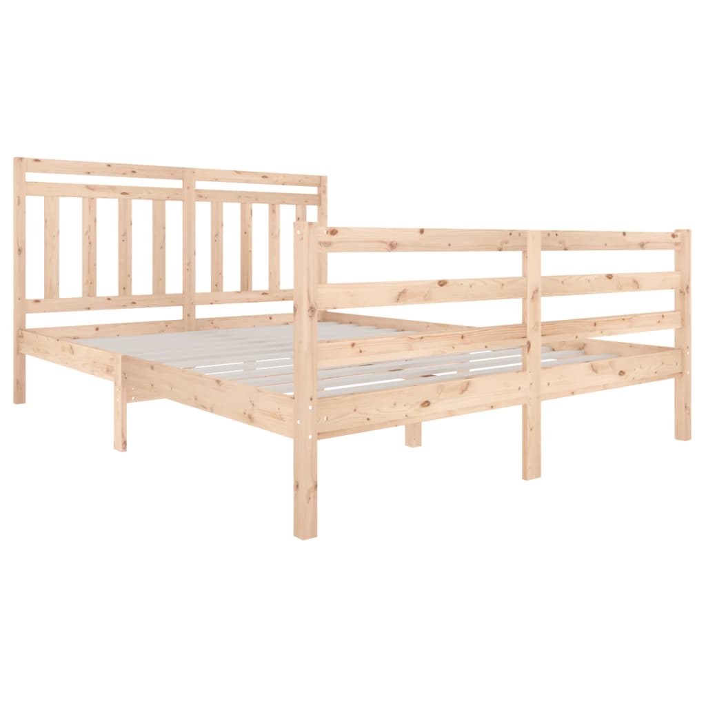 vidaXL Bed Frame without Mattress Solid Wood 160x200 cm (810440+814104)