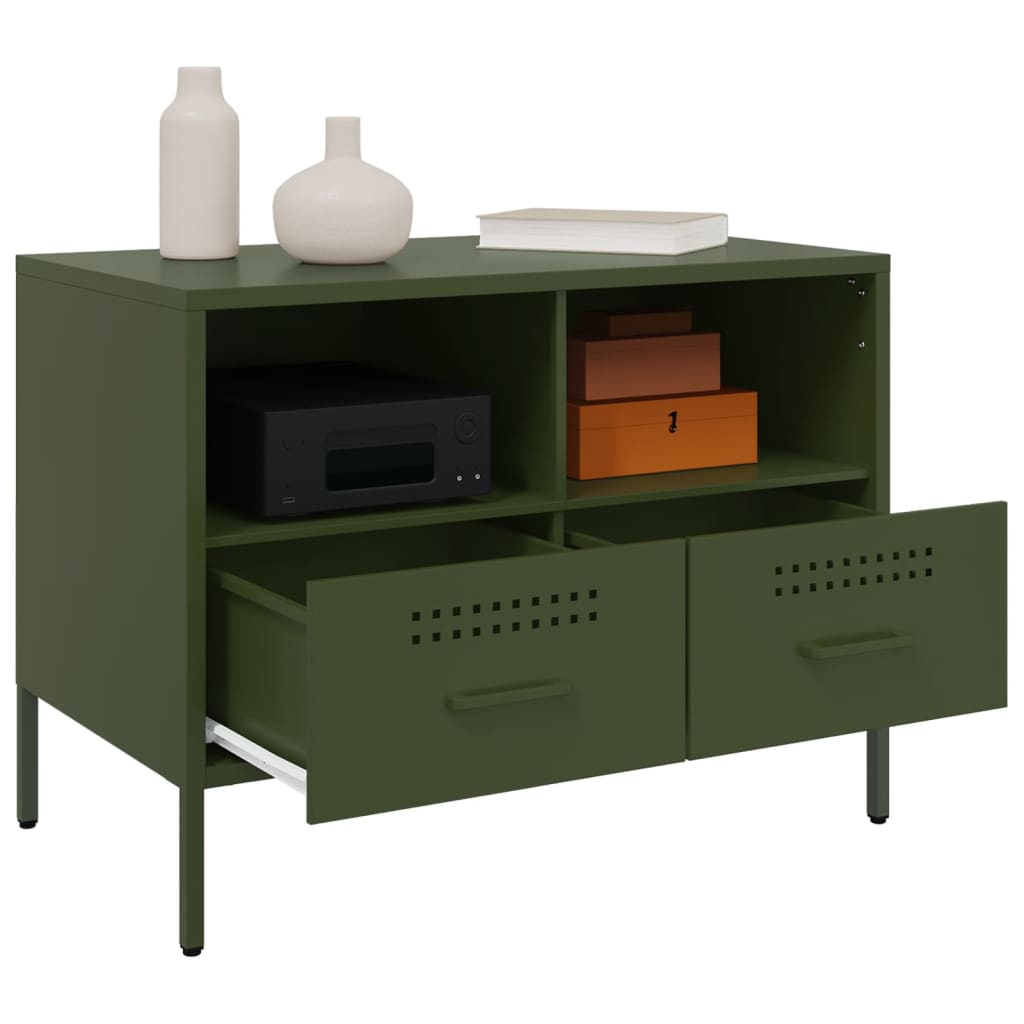 vidaXL TV Cabinet Olive Green 68x39x50.5 cm Steel