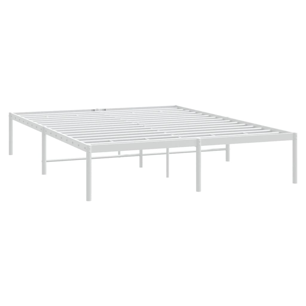 vidaXL Metal Bed Frame without Mattress White 160x200 cm