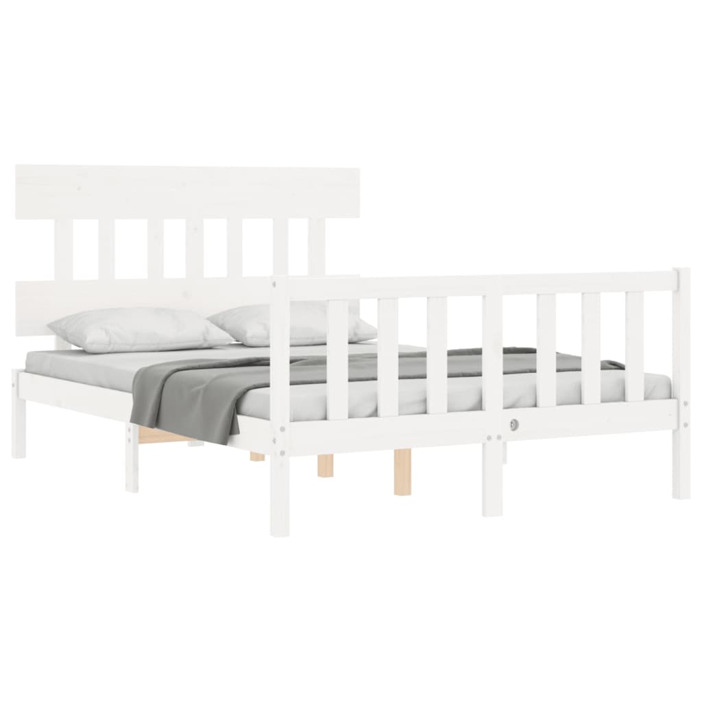 vidaXL Bed Frame without Mattress White 120x200 cm Solid Wood Pine