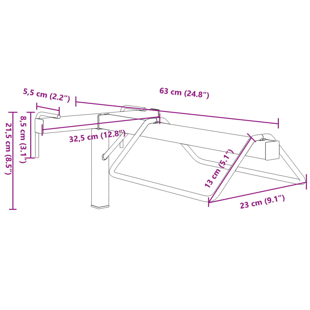 vidaXL Saddle Rack Wall Mounted Black Iron