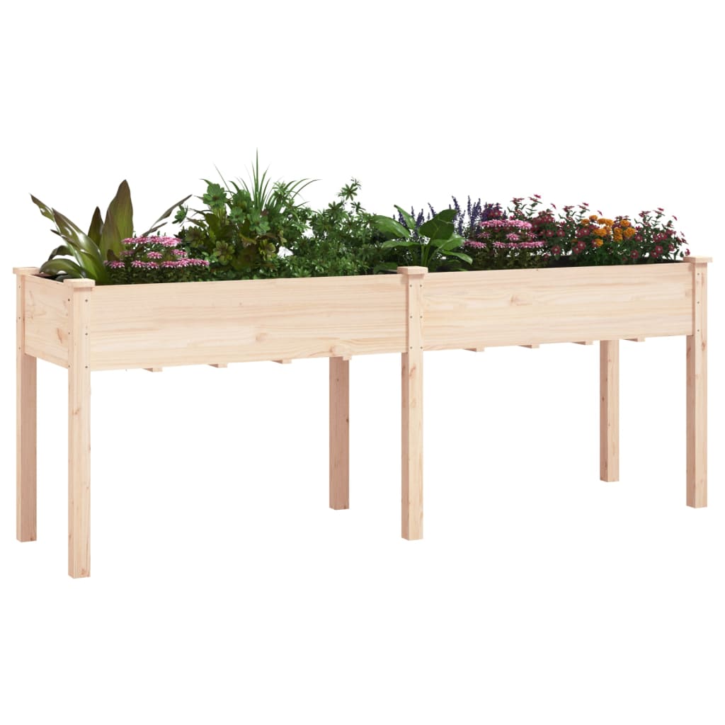 vidaXL Planter with Liner 203x53x76 cm Solid Wood Fir