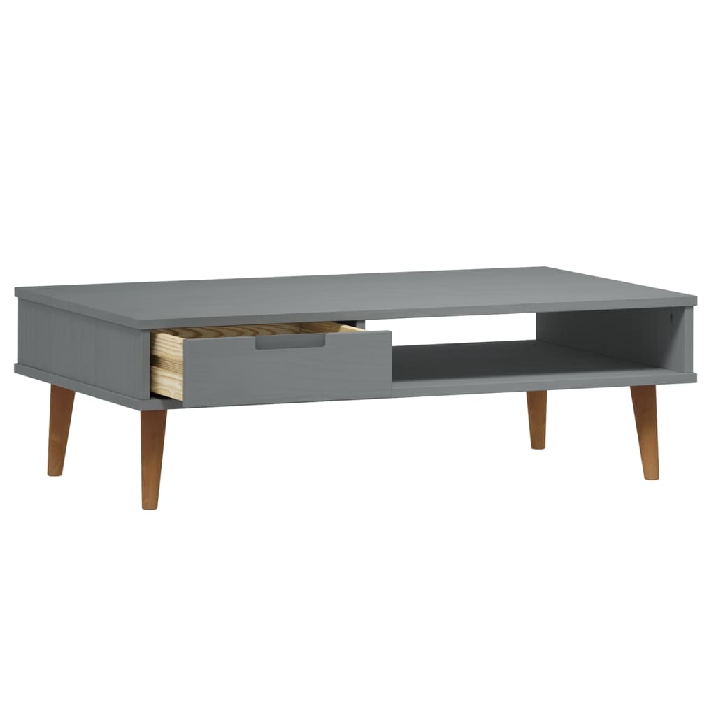 vidaXL Coffee Table MOLDE Grey 100x55x31 cm Solid Wood Pine