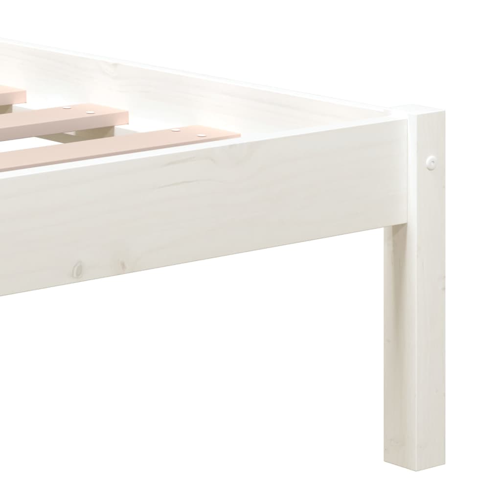 vidaXL Bed Frame without Mattress White Solid Wood Pine 200x200 cm (810038+814215)