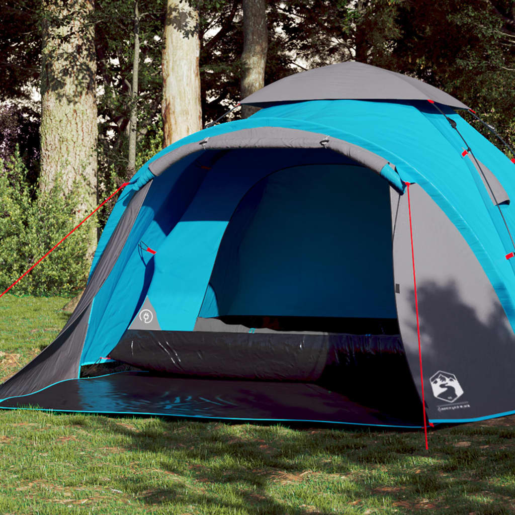 vidaXL Camping Tent Dome 3-Person Blue Quick Release