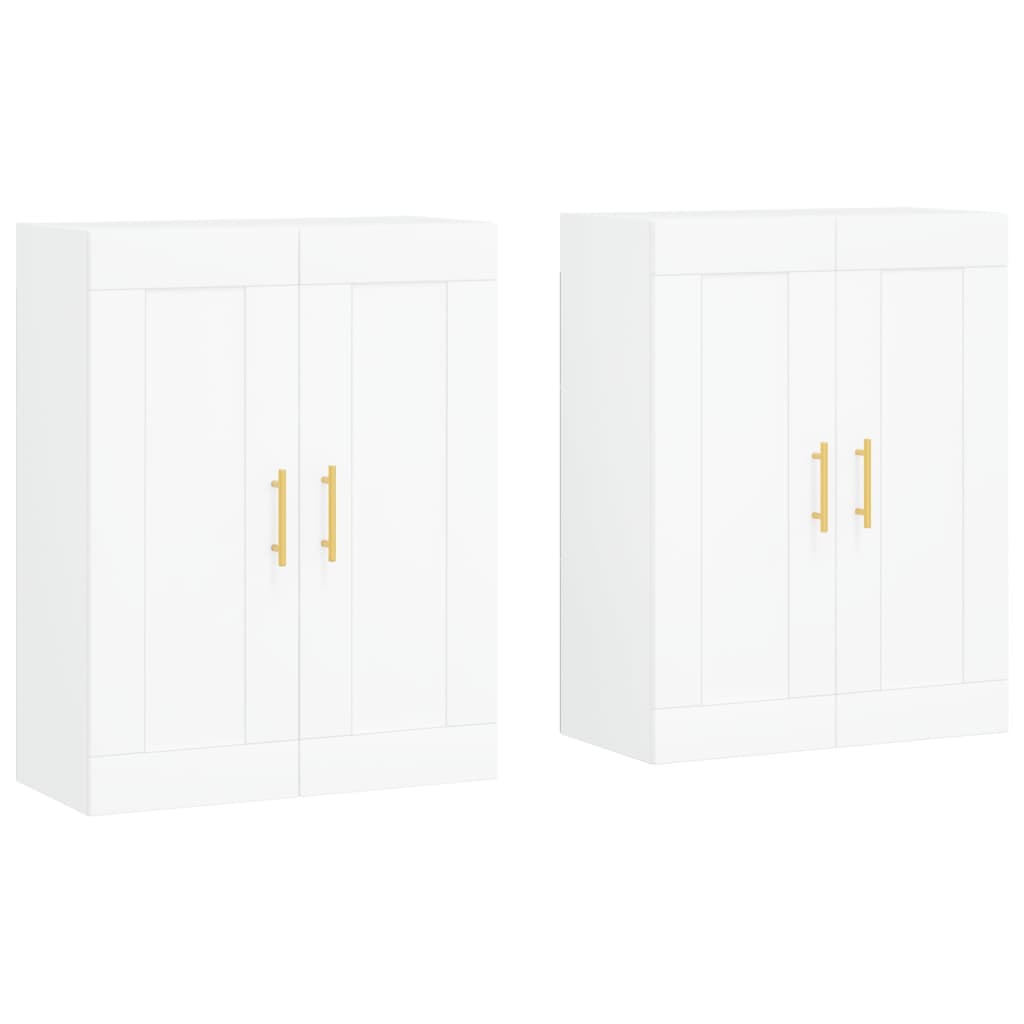 vidaXL Wall Mounted Cabinets 2 pcs White Engineered Wood