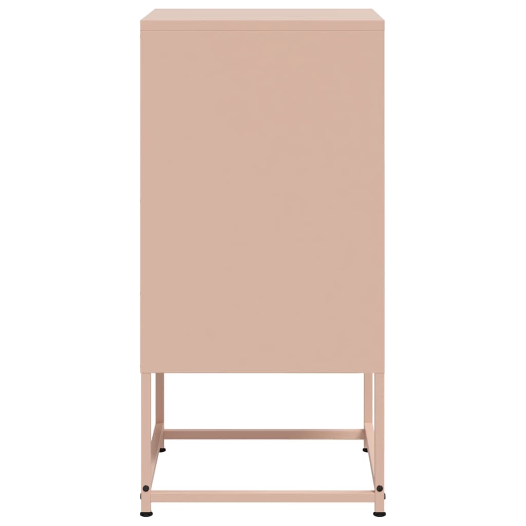 vidaXL Bedside Cabinet Pink 36x39x78 cm Steel