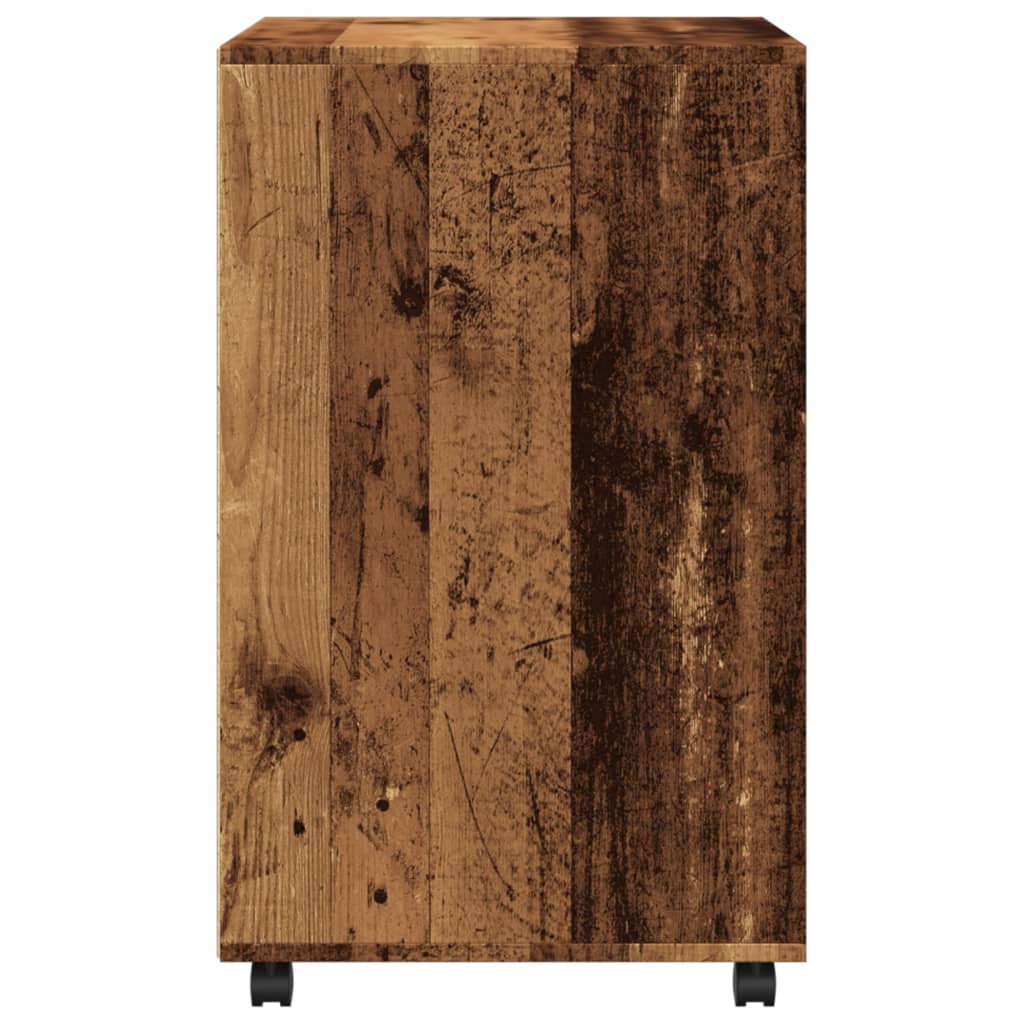 vidaXL Rolling Cabinet Old Wood 60x48x81 cm Engineered Wood