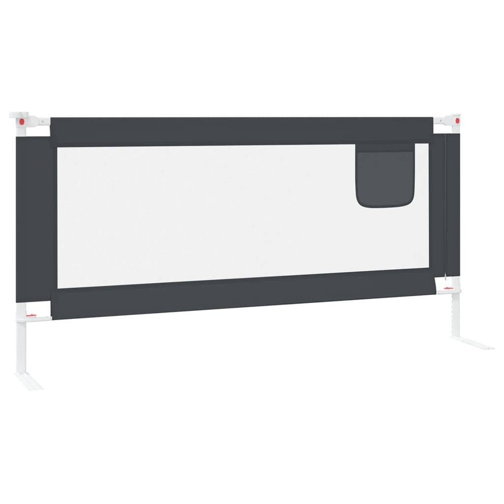 vidaXL Toddler Safety Bed Rail Dark Grey 190x25 cm Fabric